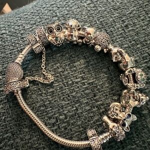 7in. Silver Pandora Bracelet with charms